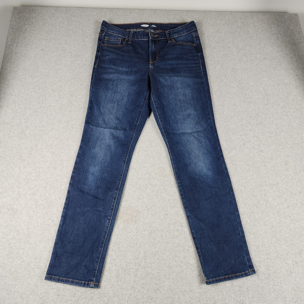 Old Navy Power Slim Fit Straight Leg Jeans Womens 6 Blue Denim Cotton Stretch